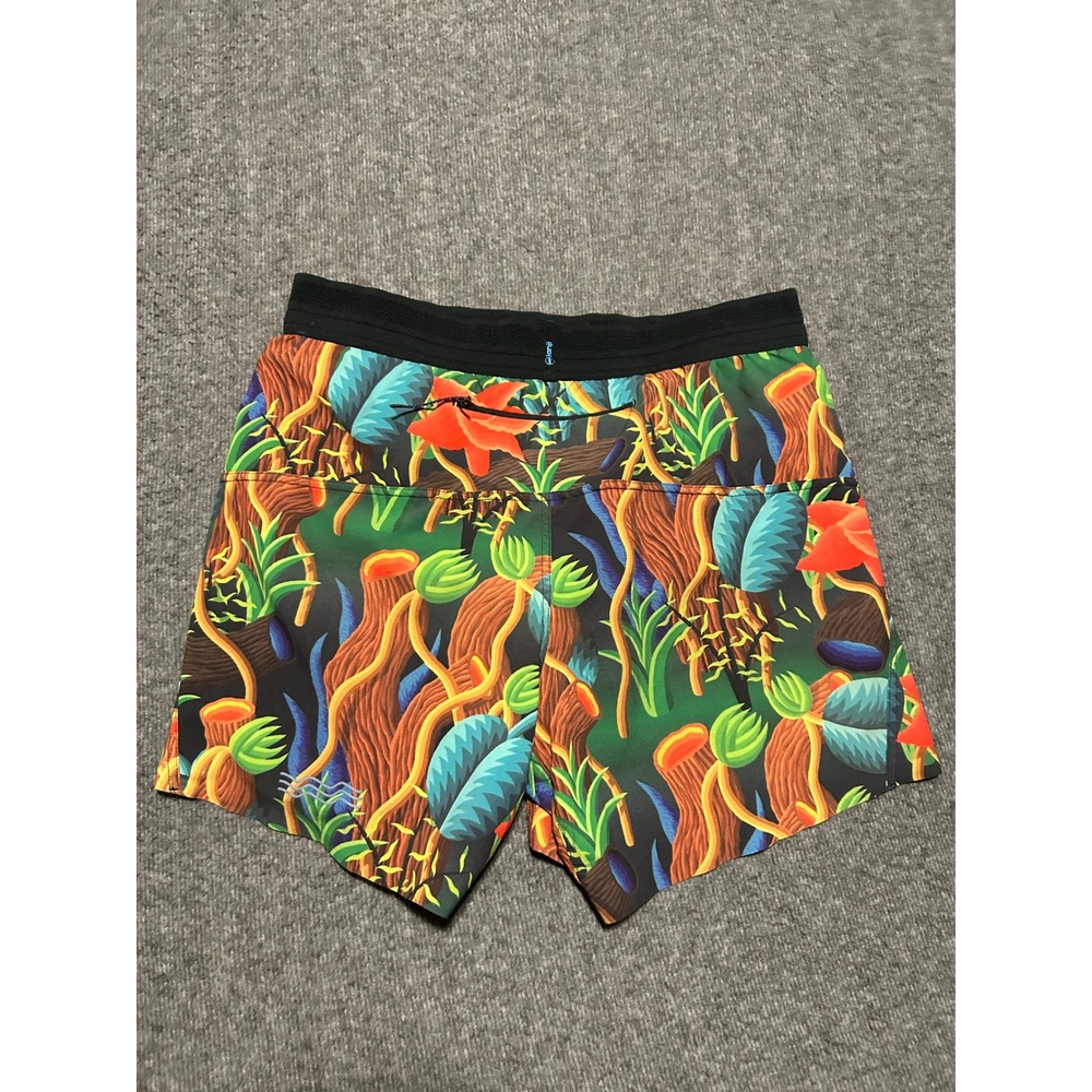 Janji Men's AFO Running Shorts medium Floral Lined Zip Pocket 5" In Lightweight